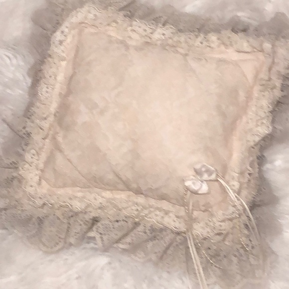 Other - VINTAGE WEDDING LACE CREAM RING BEARER PILLOW